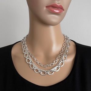 Lauren Ralph Lauren Silver-Tone Chain Collar Necklace